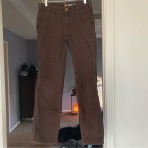 Women’s Carhartt Original Fir Crawford Pant Dark Brown size 2 Short